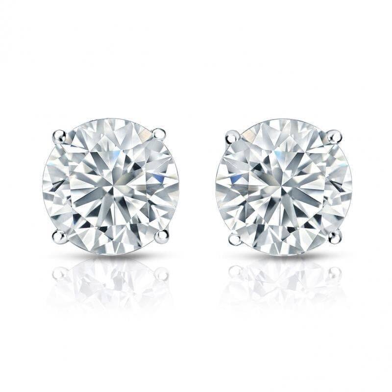 Auriya 2ctw Round Diamond Stud Earrings 14K Gold GIA Certified