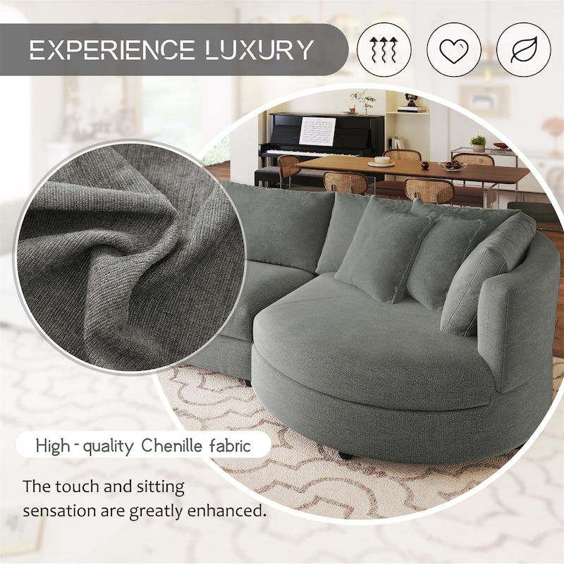 Merax Indoor Cushioned Combination Sofas with Curved Seat