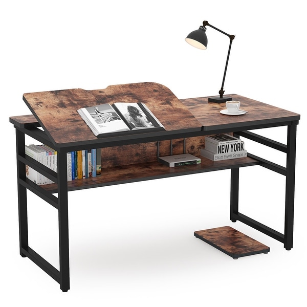 Computer Desk with Storage Shelf Drafting Table. Opens flyout.