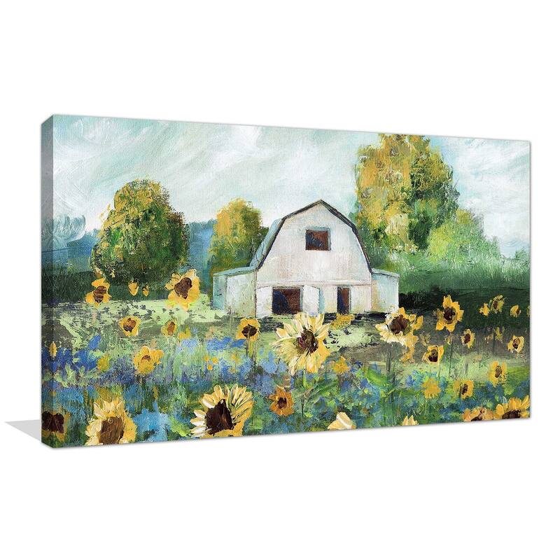 "Sunflower Barn " by Nan Print on Canvas