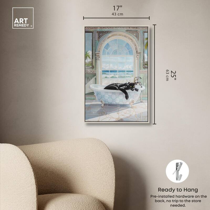 Panther Arch Bathroom Glam Canvas by Art Remedy