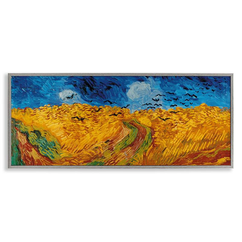 Stupell Wheat Field with Crows Classic Framed Giclee Art Design by Vincent Van Gogh