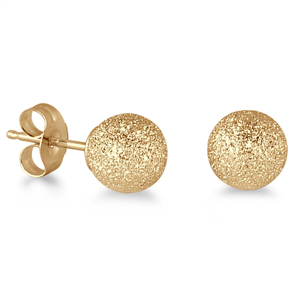 Marquee Jewels 14K Yellow Gold Laser Cut Ball Stud Earrings