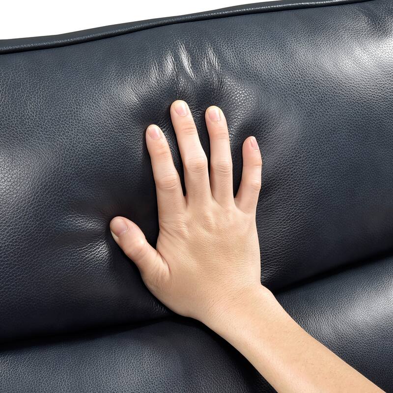 Esther 36" Leather Swivel Glider Recliner - Pull-Handle Motion