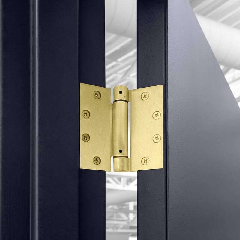 Self Closing Interior Exterior Door Hinges 2 Pack - Satin Brass