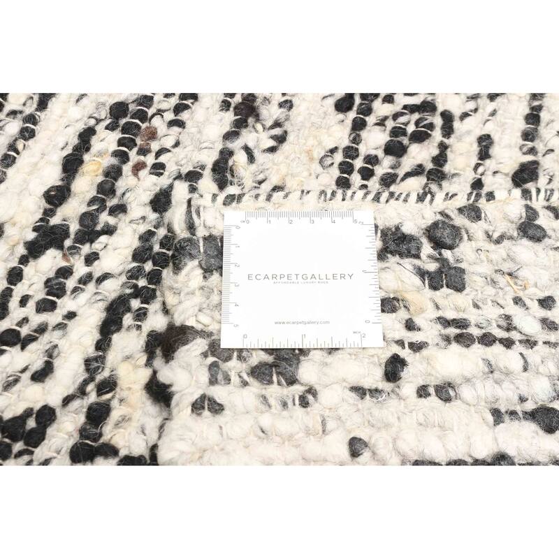 ECARPETGALLERY Braid weave Sienna Black Wool Rug - 6'1 x 9'0