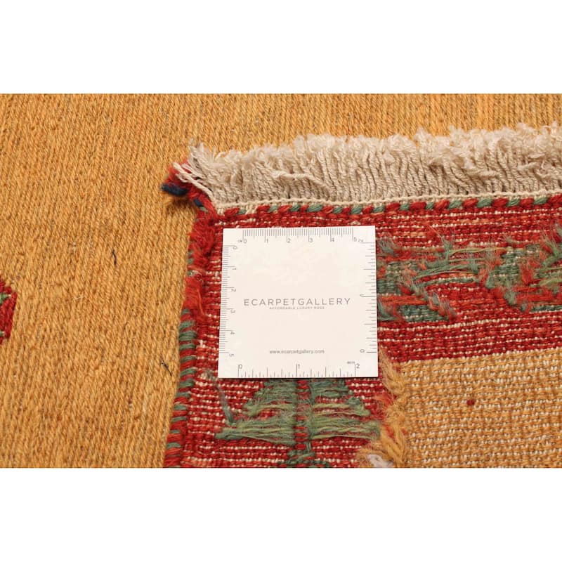 ECARPETGALLERY Flat-Weave Kashkuli Light Brown Wool Tapestry Kilim - 6'10 x 8'3