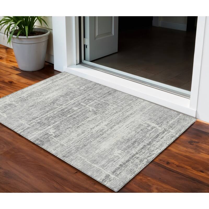 HomeRoots Abstract Transitional Rectangle Outdoor Rug - 3' x 5'