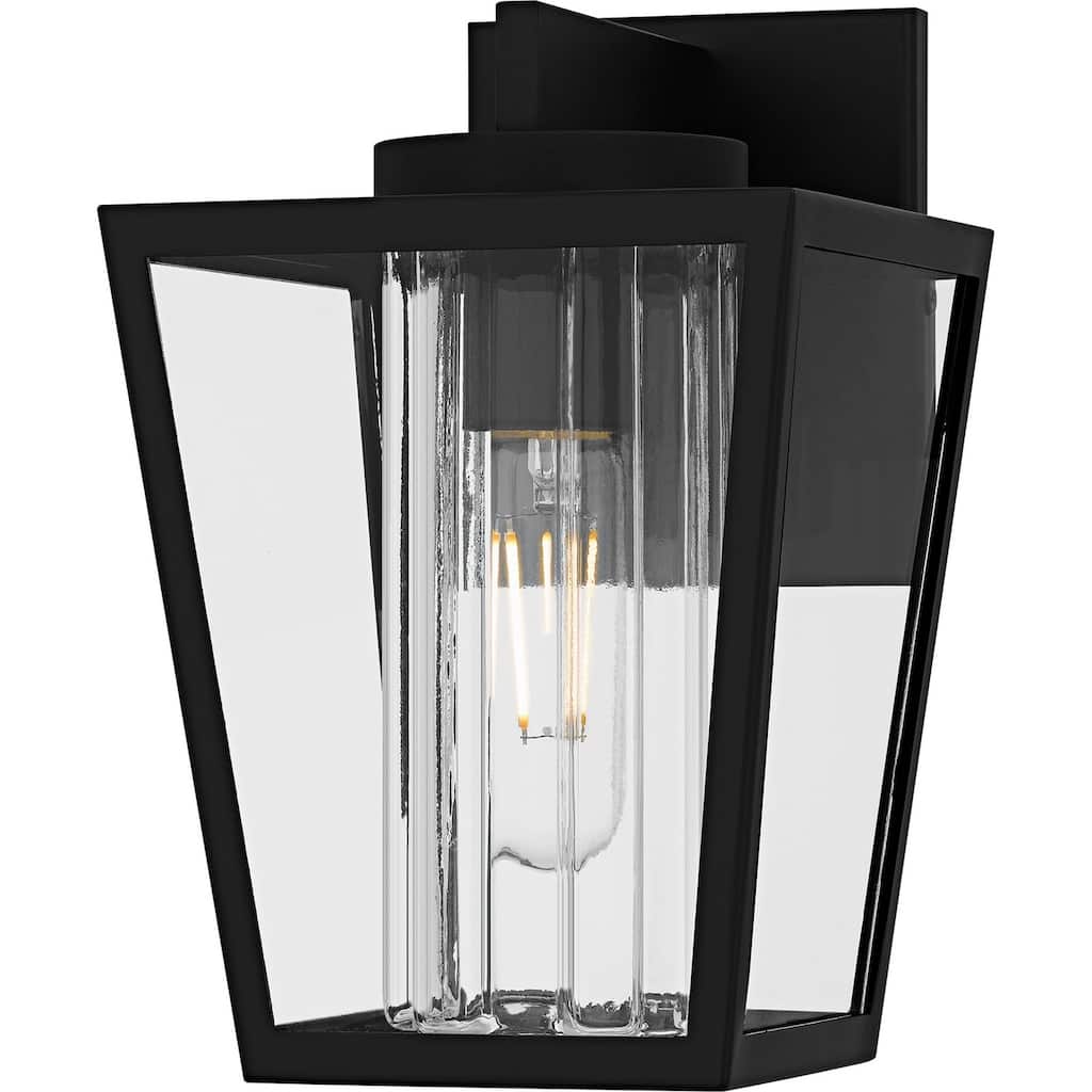 Matte Black Outdoor Wall Lantern from the Jett Collection