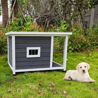View of Outdoor Wooden Dog House Waterproof Dog Cage Dog Kennel Dog Crates for ...