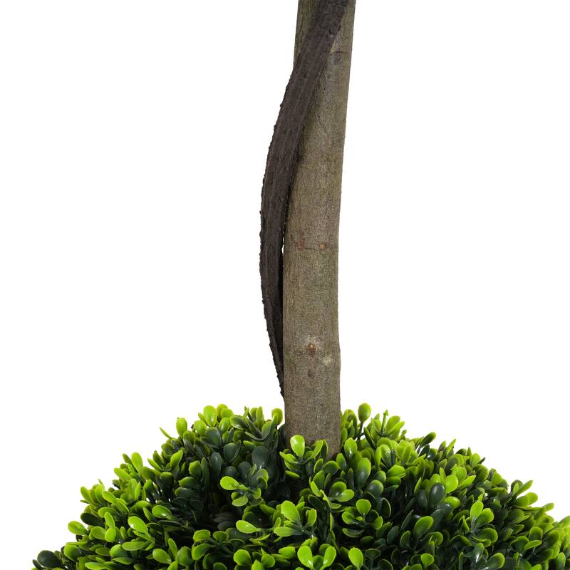 Roomfitters 34'' Artificial Topiary Boxwood Tree Double Ball Set of 2, Faux Decorative Plants for Home Office