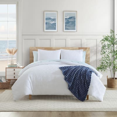 Nautica Embossed Sunflower White Comforter Bonus Set