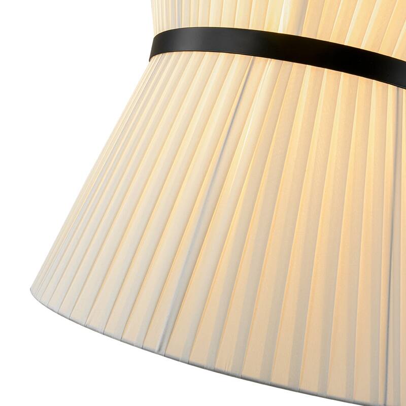 Chic Modern 2-Light Hourglass Pleated Fabric Pendant - 19.7 in