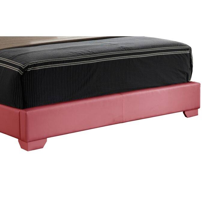 Pink Full Bed with Charming Casual Design, Easy Assembly, Compact Fit