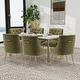 preview thumbnail 64 of 106, SEYNAR Modern Dining Chairs Set of 6, Velvet Accent Chair Tufted Back Armless Chair with Back Pull Green