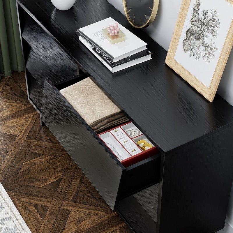 Mieres Dresser for Bedroom, 30" Tall Double Dresser Chest of Drawers, Hidden Drawer Handle, Storage Drawer Organizer