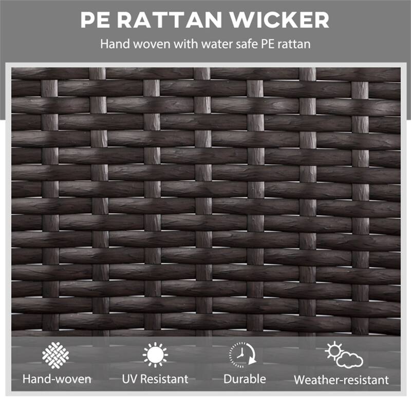 PE Rattan Steel Outdoor Rocking Chairs with Cushions Set of 2 - 34.3" W x 28.3" D x 36.6" H