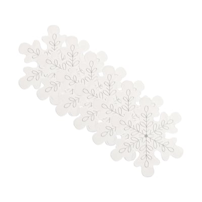 Sparkle Snowflake Round Placemats Set of 6, 17"
