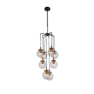 Matte Brass Iron Pendant Lighting With Glass Shades