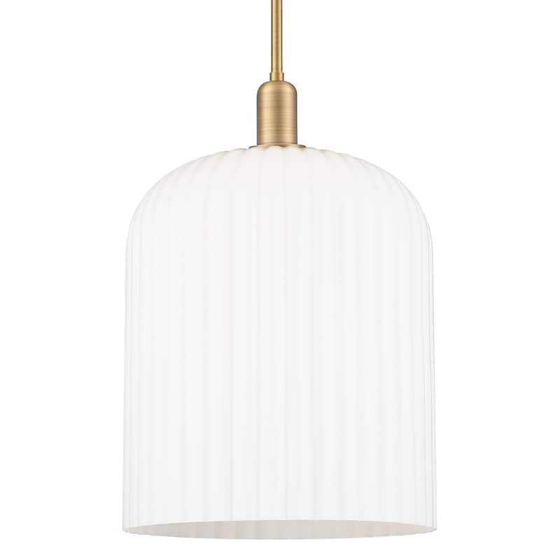Innovations Lighting 716-1S-G559-12GWH Bridal Veil 12" Wide Pendant - Brushed Brass