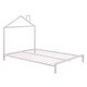 preview thumbnail 4 of 7, Pink Full Size Metal Platform Bed with House-Shaped Headboard