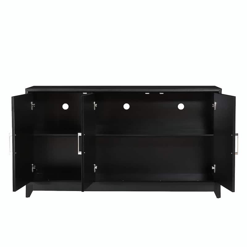 Modern Entertainment Center Media Console Cabinet with 2 Spacious Storage Spaces