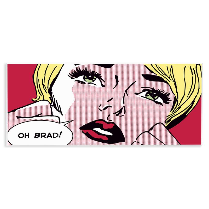 Stupell Iconic Pop Comic Woman Wall Plaque Art Design By Sheila B. - 17 x 7