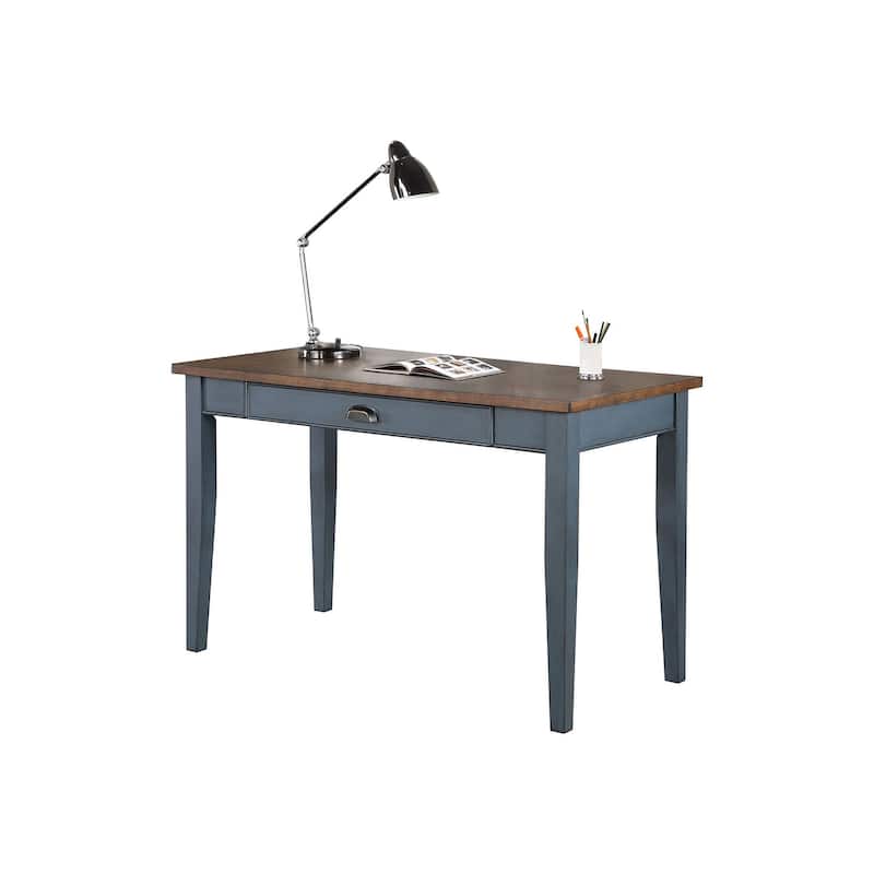 Farmhouse Wood Writing Desk, Writing Table, Office Desk, Blue