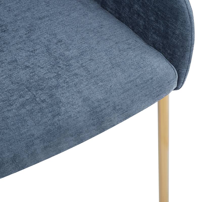 Roomfitters Upholstered Accent Armchair Set of 2, Modern Curved Design with Gold Legs