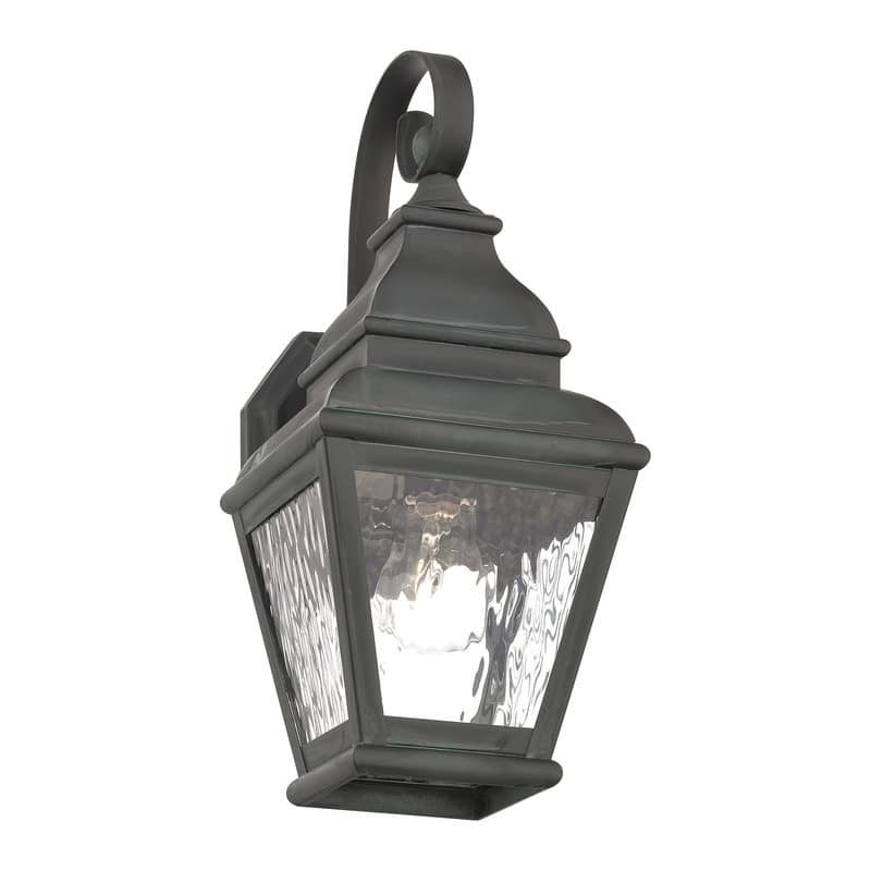 Livex Lighting 1-light Black Outdoor Wall Lantern, 2601-61 - 6.5" W x 15.5" H x 8" Ext.
