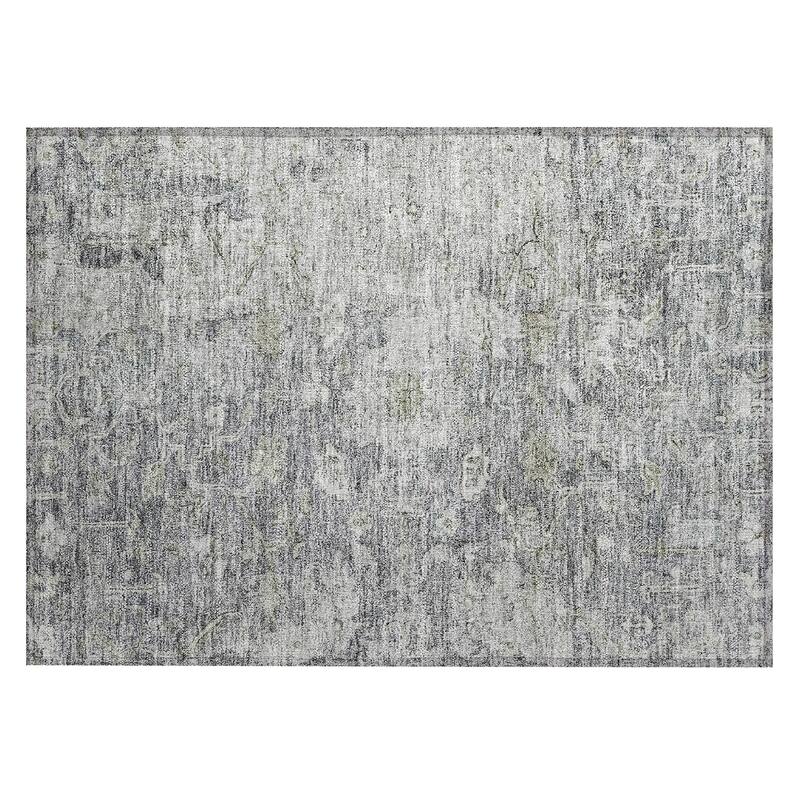 Machine Washable Indoor/ Outdoor Chantille Distressed Traditional Rug