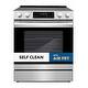 preview thumbnail 1 of 10, 30 in. 6.3 cu. ft. Electric Range with 5 Burner Glass Cooktop and Self Clean Air Fry Oven in Stainless Steel