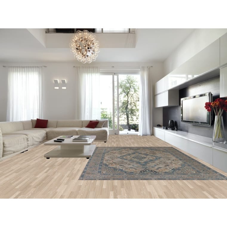 Distressed Tabriz Vintage Persian Area Rug Handmade Wool Carpet - 9'3" x 12'10"