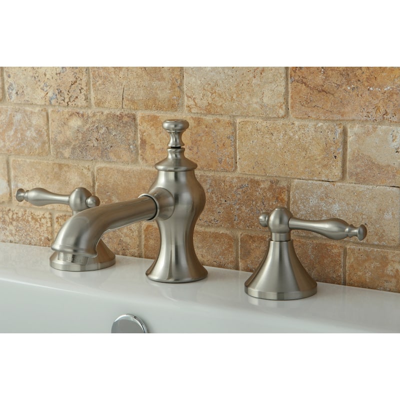 Kingston Brass Naples 1.2 GPM Widespread Bathroom Faucet with Pop-Up