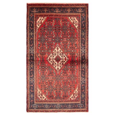 ECARPETGALLERY Hand-knotted Andelz Red Wool Rug - 4'4 x 7'4