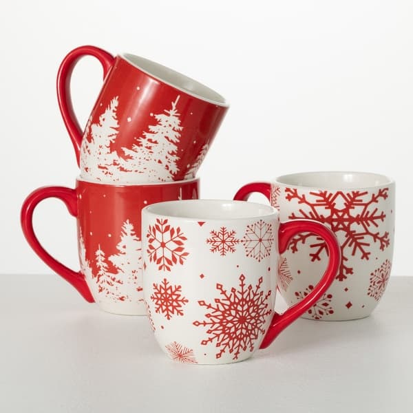 1 christmas coffee mugs Snoopy Christmas Stacking Mugs, Set of 4 main image 0