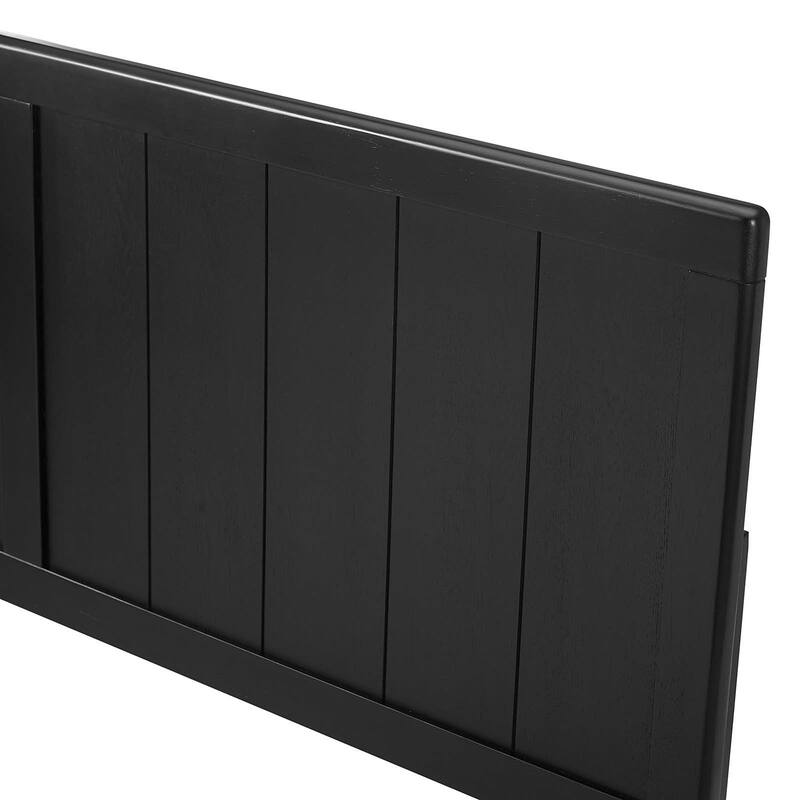 Widman Country Style Queen Size Black Wooden Headboard