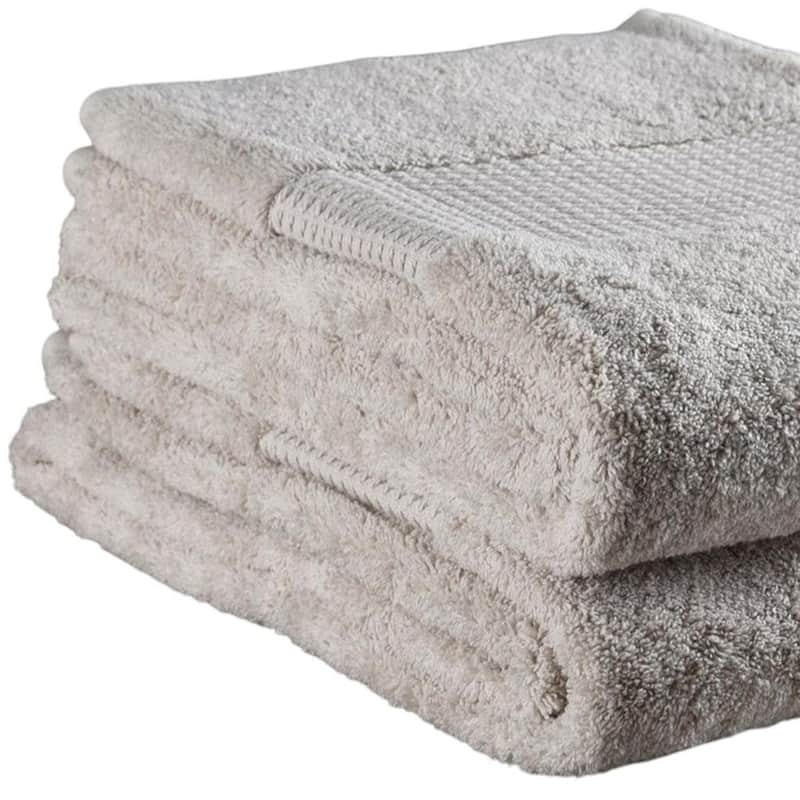 HomeRoots Set of Two Beige Cotton 16" X 30" Quick Dry Terry Cloth Hand Towels - 30.00' X '16.00' X '1.00