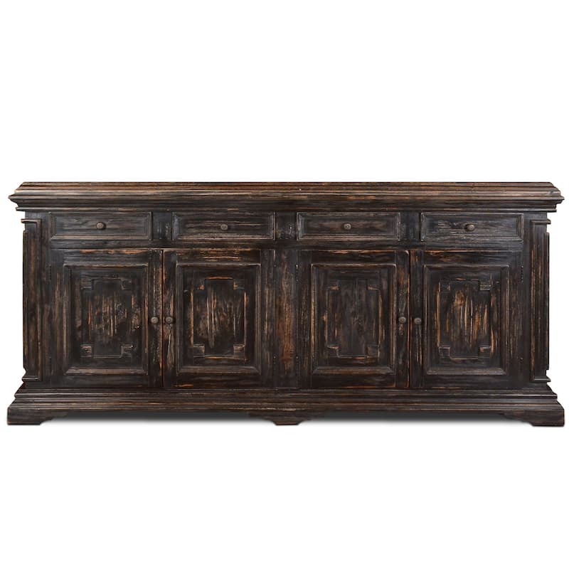 Victoria 4 Drawer, 4 Door Sideboard - Rustic Black - 91"