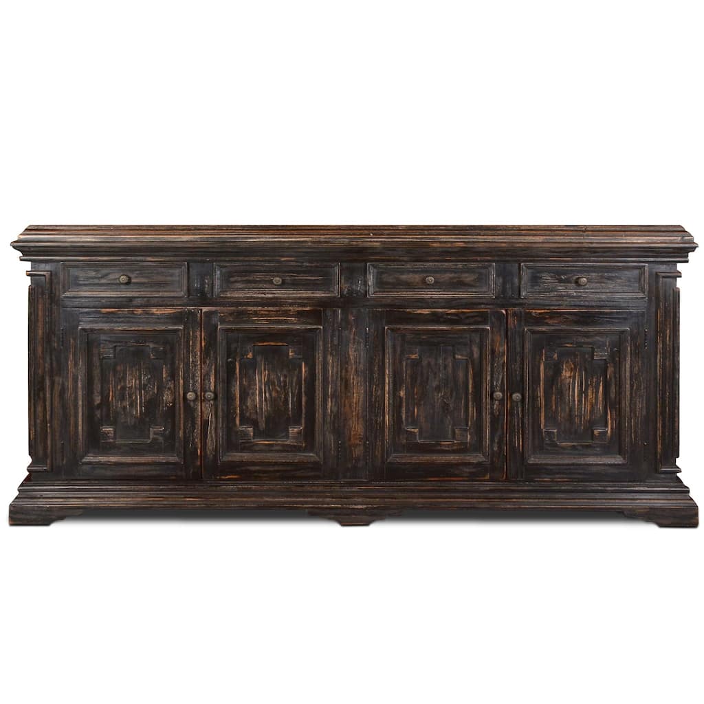 Victoria 4 Drawer, 4 Door Sideboard - Rustic Black - 91"