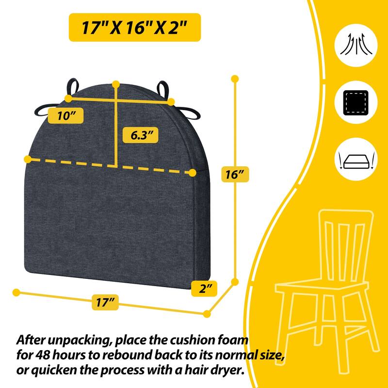 AAAAAcessories 17 in. X 16 in.Indoor Strap Non-slip Chair Cushion for Multi-scenario Setups (2 Pack) - N/A