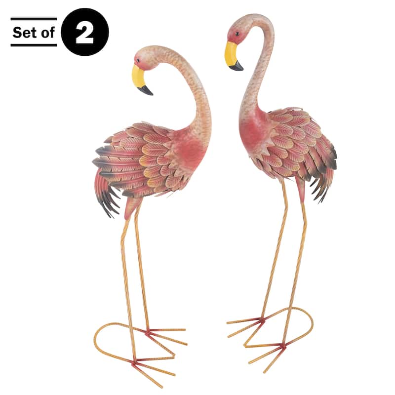 Garden Statues - Set of 2 Lawn Ornaments - Handcrafted Bird Decor - by Pure Garden
