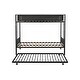 preview thumbnail 11 of 10, Twin over Twin Metal Bunk Bed for Three with Space-Saving Trundle, Black