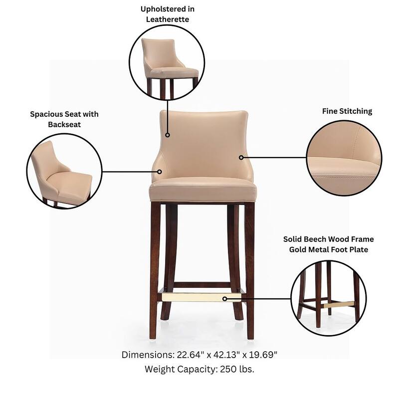 Manhattan Comfort Modern Shubert Upholstered Barstool