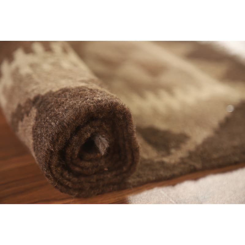 Reversible Kilim Oriental Area Rug Hand-woven Wool Carpet - 3'3" x 5'0"