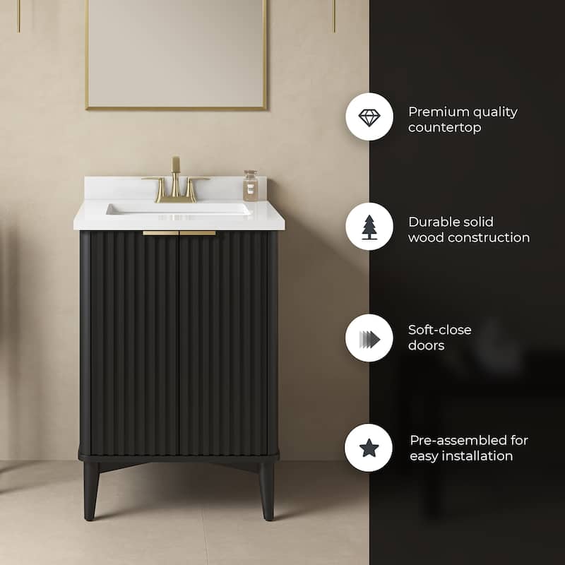 Gabi Bathroom Vanity with White Engineered Stone Top