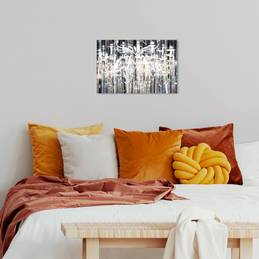 Wynwood Studio Canvas Fashion and Glam Diamond Shower-Custom Order White and Gray Modern & Contemporary Wall Art Canvas Print