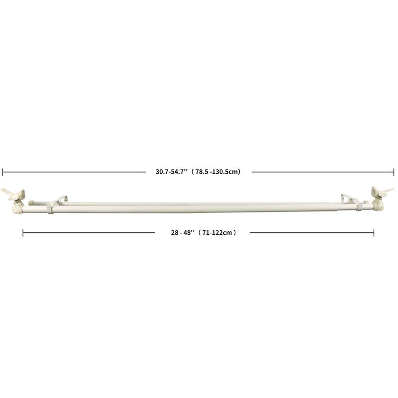 MERIVILLE 1-Inch Diameter Double Window Curtain Rod, Bird Finials