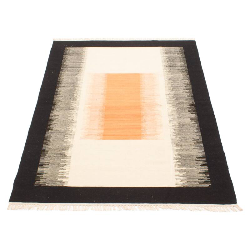 ECARPETGALLERY Flat-Weave Ankara FW Cream Wool Kilim - 5'1 x 7'6