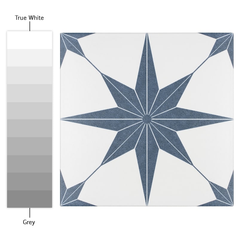 Merola Tile Stella Azul 9-3/4" x 9-3/4" Porcelain Floor and Wall Tile